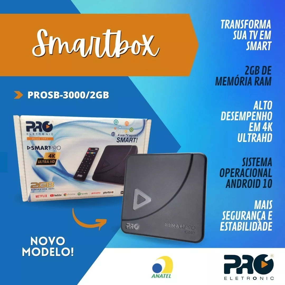 Smart Tv Box Proeletronic Smartpro 4k Hd Prosb-3000/2gb 16gb