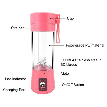 Mini liquidificador portátil usb 6 lâminas