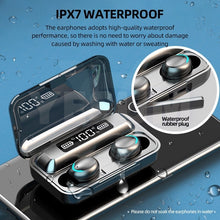 Load image into Gallery viewer, F9 TWS Bluetooth 5.1 2200mAh Waterproof Earphones with Microphone
